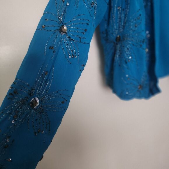 Chico's Womens Cherish Jacket Beaded Sequiened Lined Long Sleeve Size 2 - Picture 4 of 10